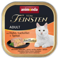Консервы для кошек – Vom Feinsten Chicken, Salmon and Spinach, 100 г