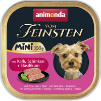Консервы для собак – Vom Feinsten Mini Veal, Ham + Basil, 100 г