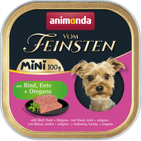 Konservi suņiem – Vom Feinsten Mini Beef, Duck + Oregano, 100 g