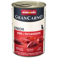 Konzerva Animonda Gran Carno Junior hovězí + krůtí srdce 400g