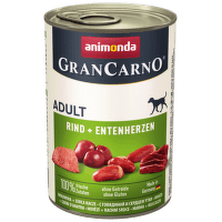 Консеры для собак – GranCarno Adult Beef and Duck heart, 400 г