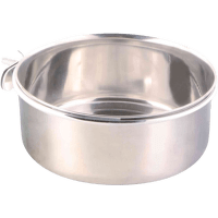 Bļoda putniem – TRIXIE Stainless Steel Bowl with Holder, 900 ml, 14 cm