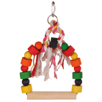 Качели для птиц – Arch swing with colourful wooden blocks, 13 x 19 см
