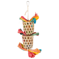 Rotaļlieta putniem – Trixie Natural Toy on a Sisal Rope, 35 cm
