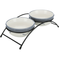 Paliktnis ar bļodām – TRIXIE Eat on Feet Ceramic Bowl Set, 2 x 0,3 l