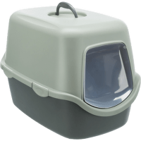 Tualete kaķiem – Trixie, Be Eco Vico cat litter tray, with hood, anthracite/grey-green, 40 x 40 x 56 cm