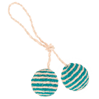 Trixie Hracka dvojita lopta z materialu sisal s von. maty 4,5cm