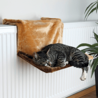 Pelech na radiator, plys, 45x24x31 cm, hnedy