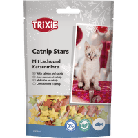 Vánoční pamlsky pro kočky Trixie Xmas Catnip Stars s lososem a šantou 50 g