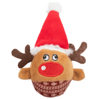 Игрушка для кошек – TRIXIE Xmas reindeer, rattle ball, plush, ø 6 x 12 см