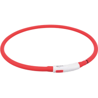 Atstarojoša kaklasiksna suņiem – TRIXIE Flash light ring USB, XS–XL: 70 cm, red