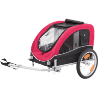 Прицеп для велосипеда - TRIXIE Bicycle trailer, M: 63*68*75 (137)см, цвет - черный/красный