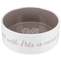 Miska keramická Pets Home 16cm krémová/hnědá 0,8l