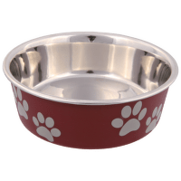 Миска для собак – TRIXIE Stainless Steel Bowl with Plastic Coating, 0,25 л/12 см