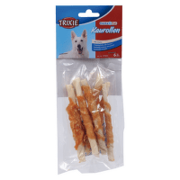 Лакомство для собак - TRIXIE Denta Fun Chewing Rolls with Chicken, 12 см/6 шт.