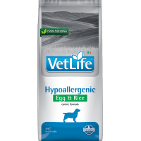 Vetlife dog vet L. Hypoallergenic  vajce, ryža 2kg