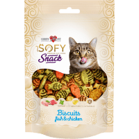 Maškrty pre mačky Cobbys Pet SOFY Bisciut Fish & Chicken 50 g