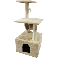 Домик для кошек – Pawise Cat Tree with Cave and Tunnel, Beige, 90 см