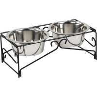 Bļodas ar statīvu - Pawise Double Diner Feeder, 2 x 350 ml