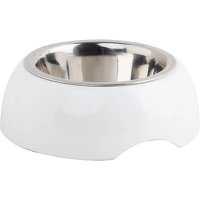 Bļoda suņiem – Pawise Melamine bowl with stainless steal, white, 160 ml
