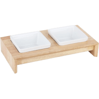 Statīvs ar bļodām – Pawise Natural Feeder, white, 2 x 200 ml