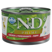 Konzerva N&D Prime Dog Puppy Mini kura a granátové jablko 140g