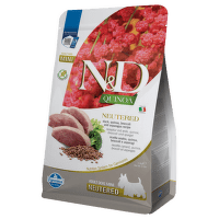 ND Dog GF Quinoa Adult Mini Neutered kačka, brokolica a špargľa  2,5 kg 