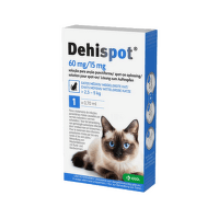 Attārpošanas pilieni kaķiem –  Dehispot 60 mg / 15 mg, 0,7 ml,N1 (2,5 - 5 kg)