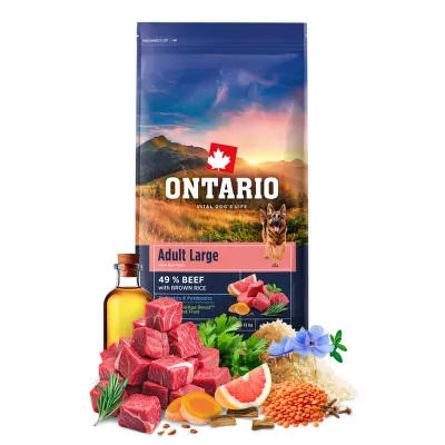 Ontario Adult Large Beef & Brown Rice 12kg