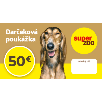 Elektronická darčeková poukážka Super zoo 50 Eur