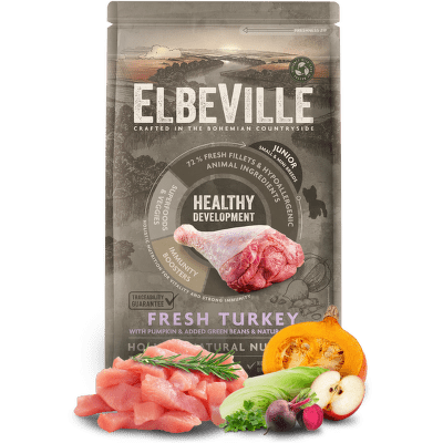 ELBEVILLE granuly Puppy and Junior Mini Fresh Turkey Healthy Development 1,4kg