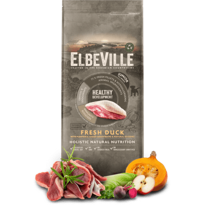 ELBEVILLE granuly Puppy and Junior All Breeds Fresh Duck Healthy Development 11,4kg