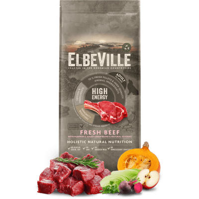 ELBEVILLE granuly Adult All Breeds Fresh Beef High Energy 11,4kg