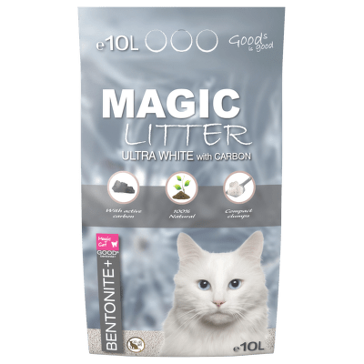 Kočkolit Magic Litter Bentonite Ultra White Carbon 10l