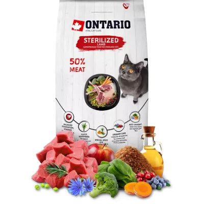 Ontario Cat Sterilised Lamb 6,5 kg