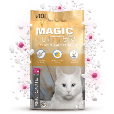 Kočkolit Magic Litter Bentonite Ultra White Baby Powder 10l