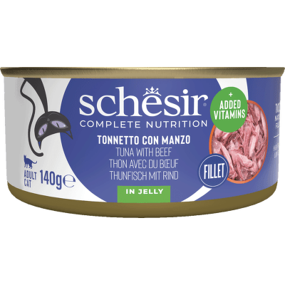SCHESIR Cat konzerva pre mačky tuniak a hovädzie mäso 140 g