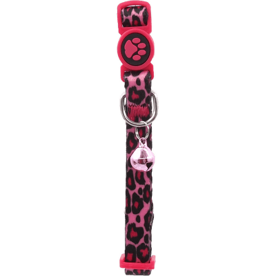 Obojok AC nylon XS leopard ruzovy 1x19-31cm
