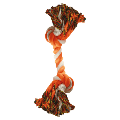 Uzel Dog Fantasy bavlněný oranžovo-bílý 2 knoty 20cm