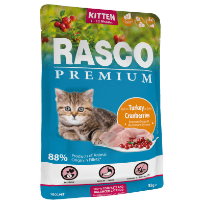 Kapsička Rasco Premium Cat Kitten Turkey in Gravy 85g