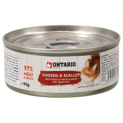 Konzerva Ontario Chicken Pieces + Scallop 95g