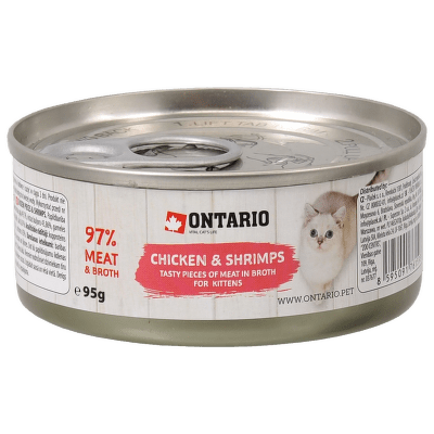 Konzerva Ontario Junior Chicken Pieces + Shrimp 95g