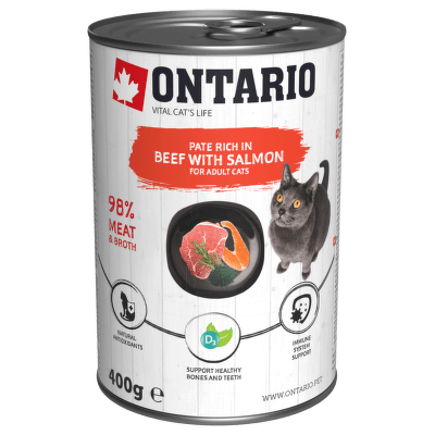 Konzerva Ontario Beef with Salmon flavoured with Spirulina 400g
