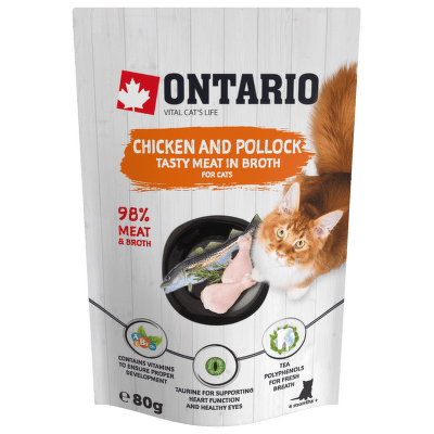 Kapsička Ontario Chicken and Pollock in Broth 80g