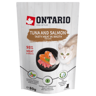 Kapsička Ontario Tuna and Salmon in Broth 80g