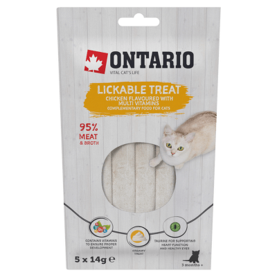 Ontario pochoutka lízací kuřecí s multivitaminem 5x14g