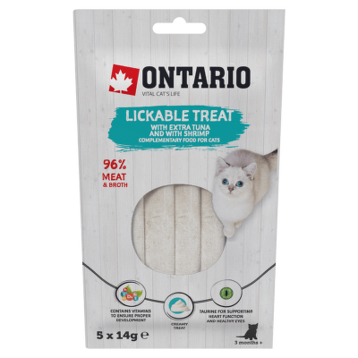 Ontario pochoutka lízací extra tuňák a krevety 5x14g