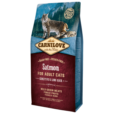 Carnilove Salmon Adult Cats Sensitive and Long Hair 6kg
