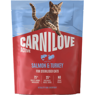 Granule CARNILOVE Active pro sterilizované kočky losos a krůta 400 g