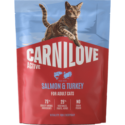 Granule CARNILOVE Active pro dospělé kočky losos a krůta 400 g